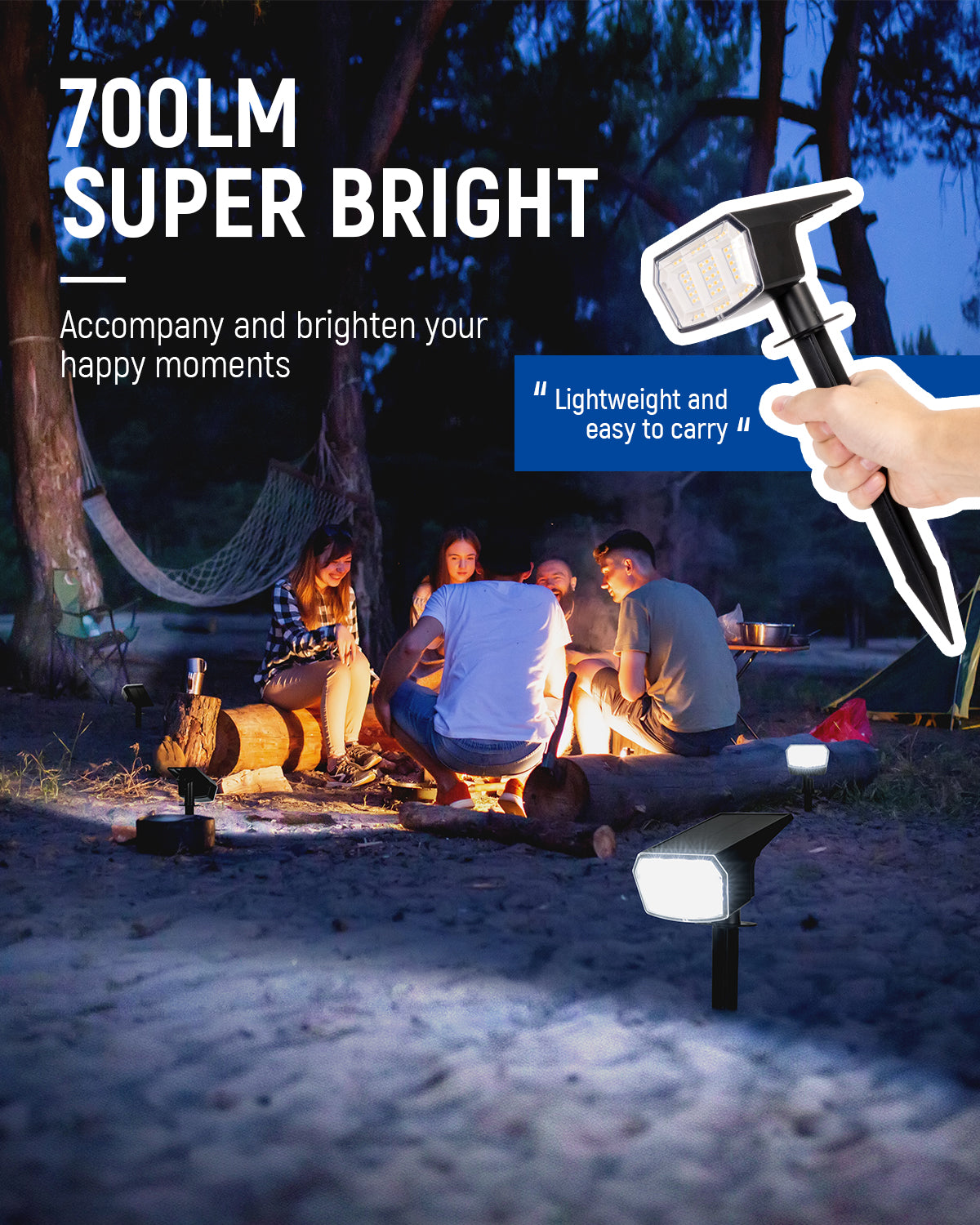 Solar Spot Lights Outdoor, 9 Lighting Modes Solar Lights Outdoor Waterproof IP65, 63 LED Landscape Spotlights for Holiday Decorations