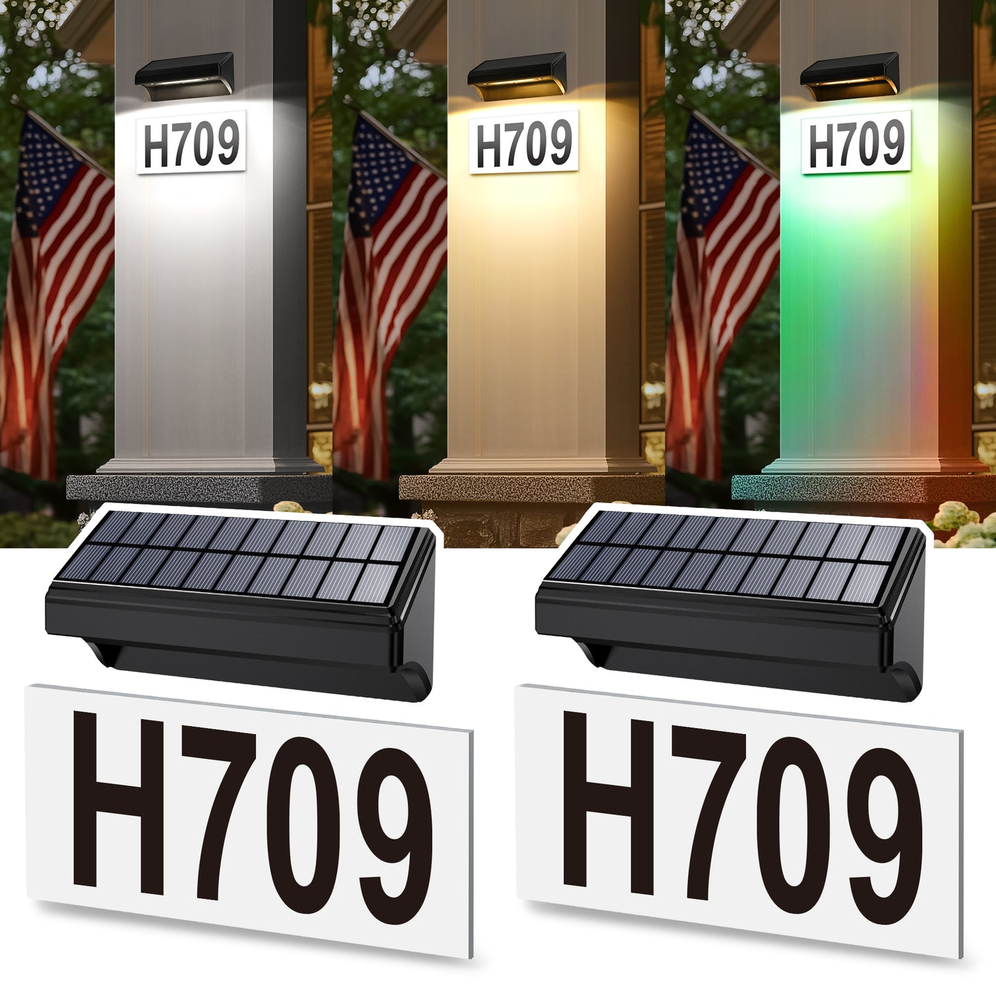 AUDERWIN Solar Fence Lights Outdoor Waterproof 1300mAh 12 Lighting Modes Solar Wall Lights for Outside Backyard Decor for Porch, House, Garage, Patio Decorations