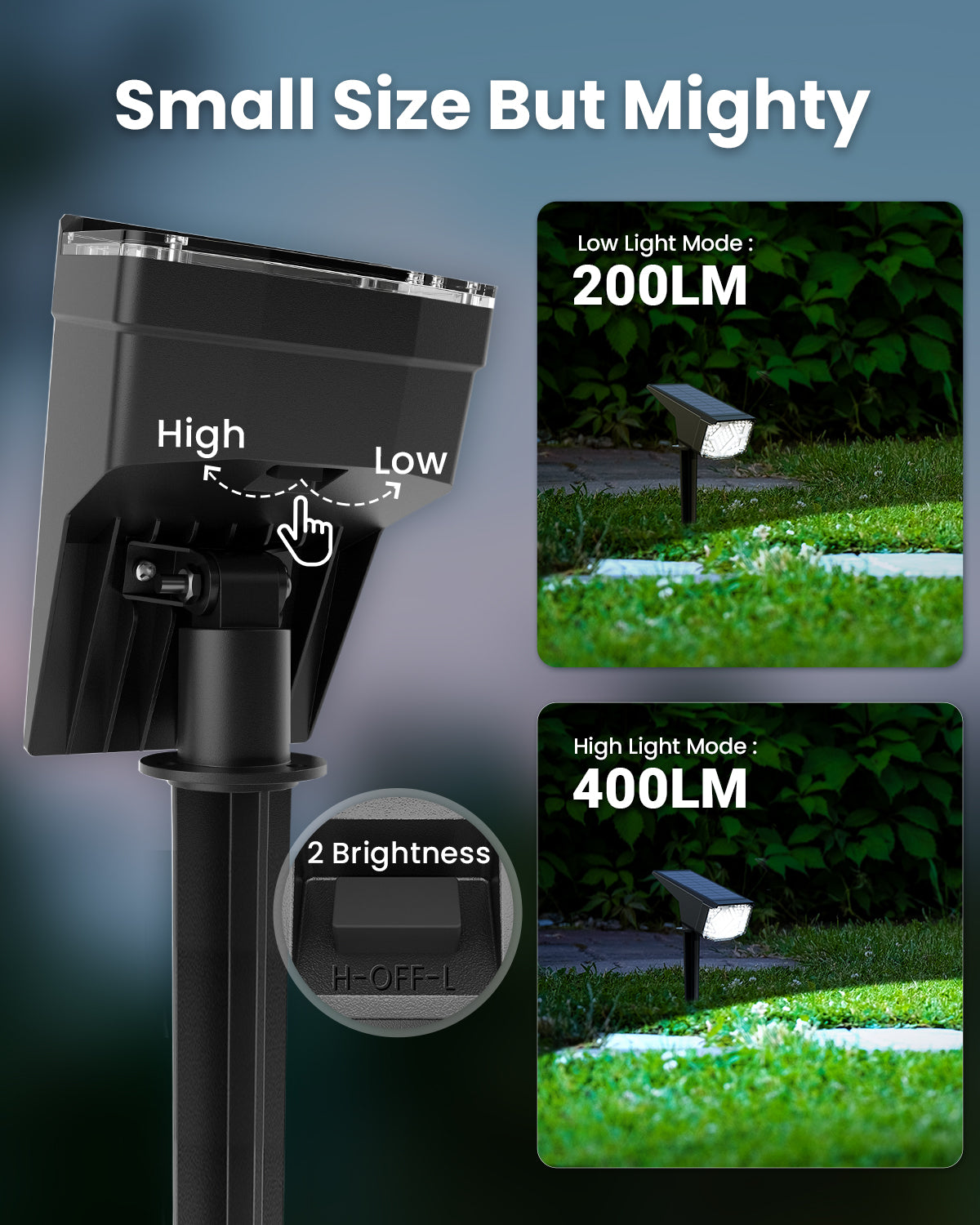 Solar Spot Lights Outdoor, Solar Lights Outdoor Waterproof IP65, Compact Design, Landscape Spotlights for Garden Tree Yard House Pathway Decorations, 6 Pack, Cool White